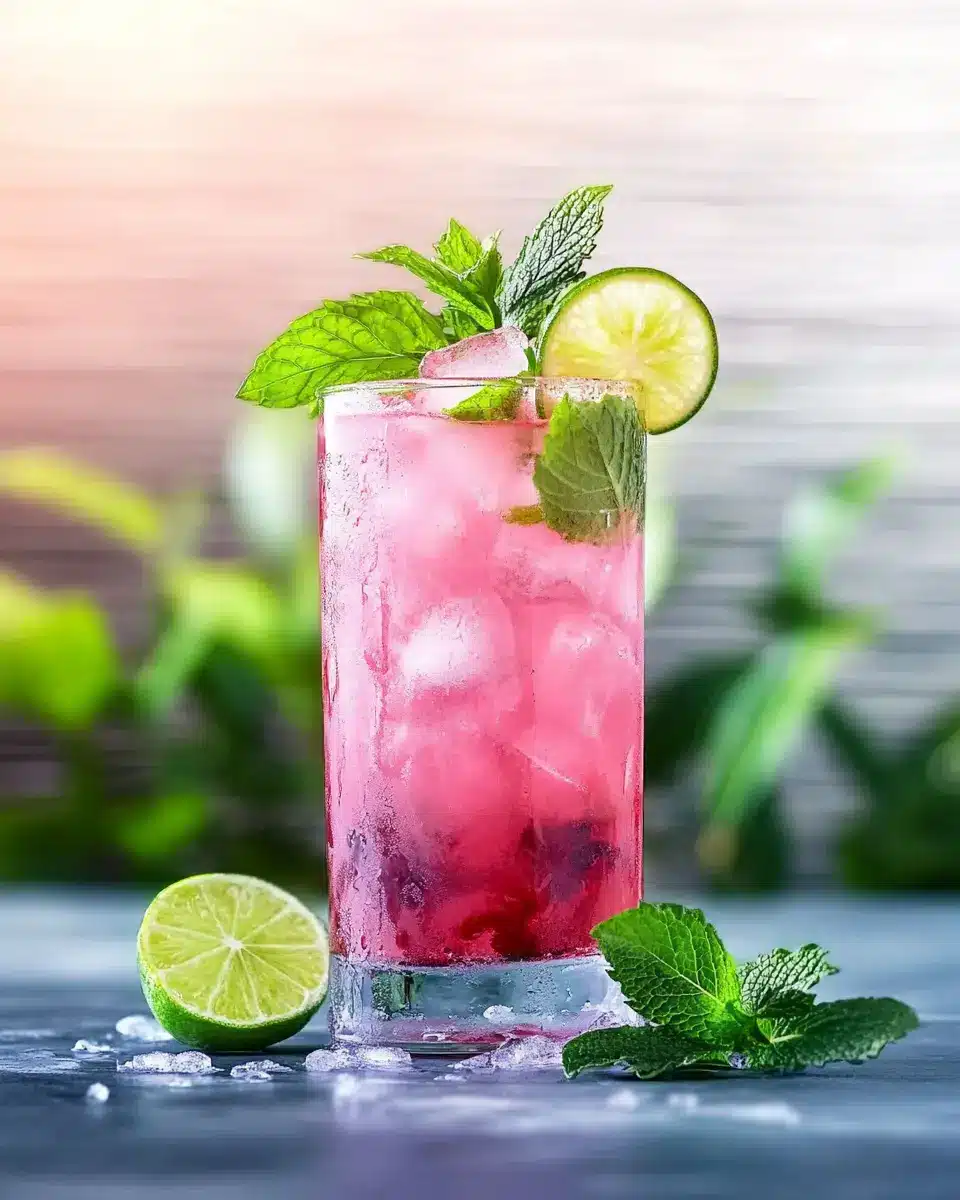 Erfrischender Pink Mojito Mocktail First Image First Image