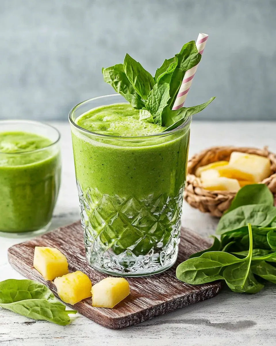 Grüner Smoothie mit Spinat First Image First Image