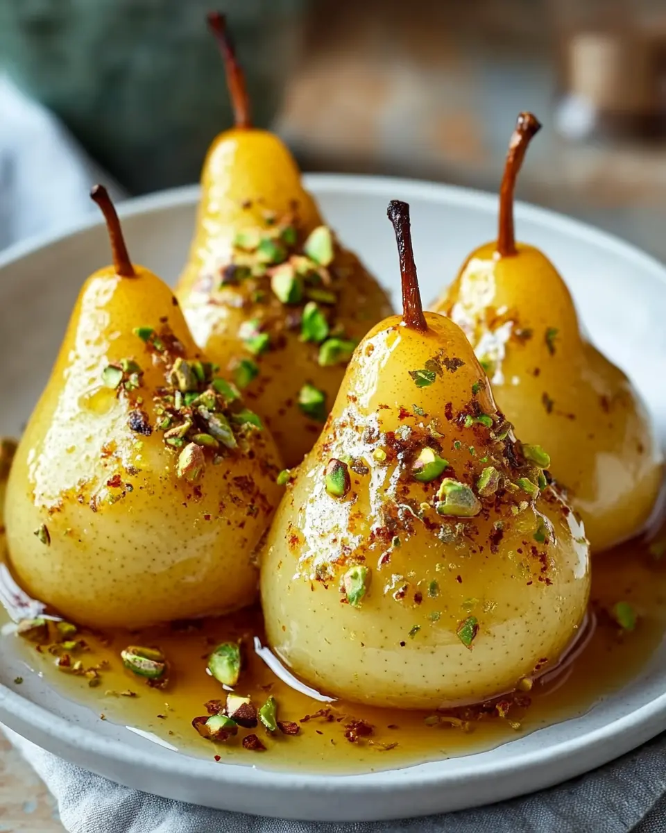 Keto Safran & Kardamom Poached Pears (Wachsfrüchte) First Image First Image