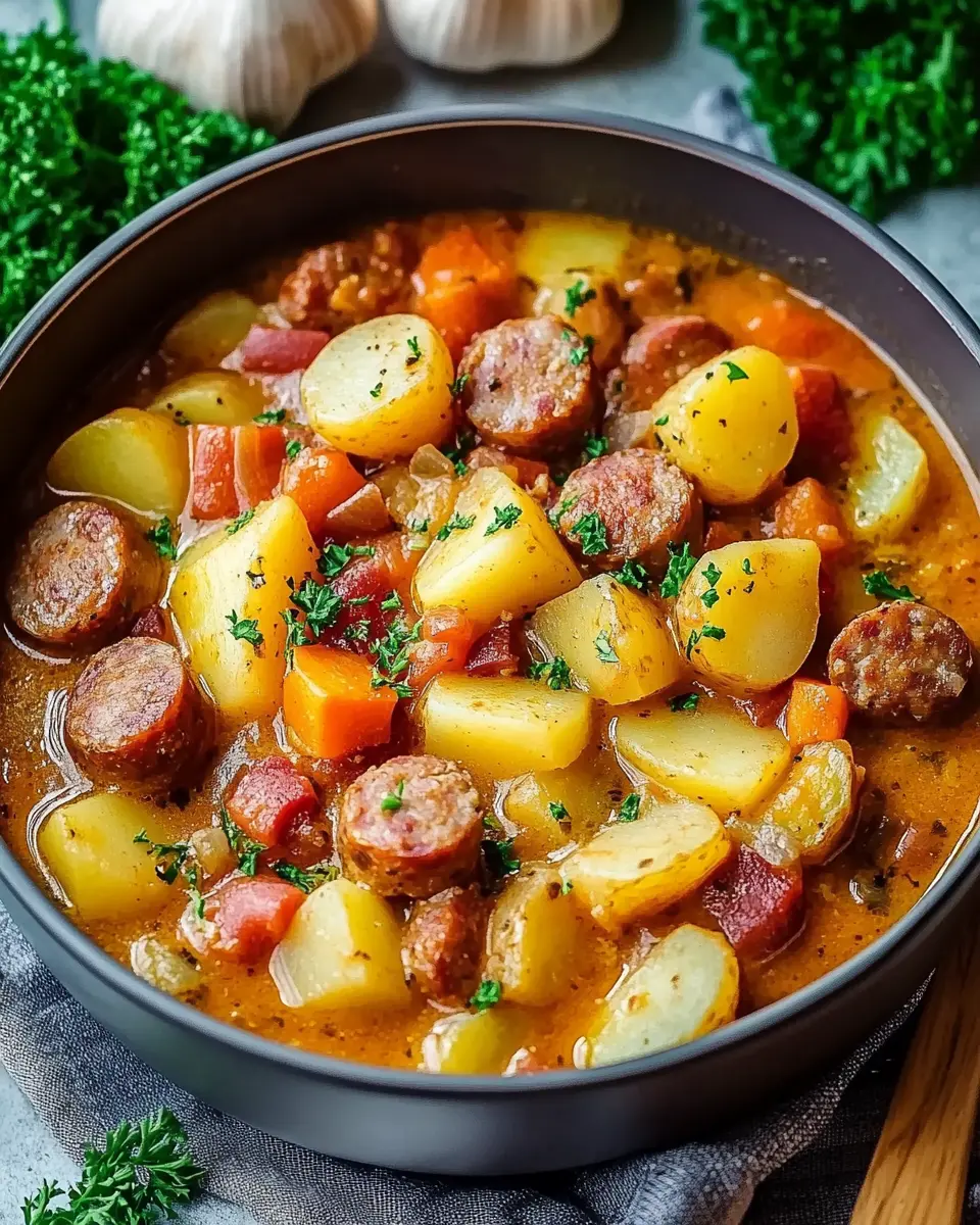 Eintopf mit Kartoffeln und Würstchen – Bestes Rezept First Image First Image