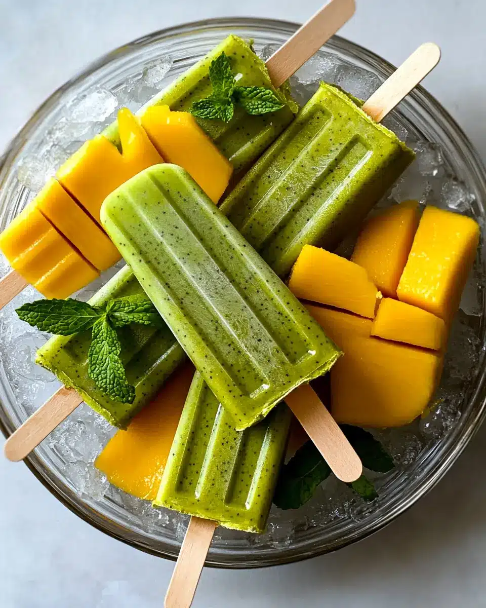 Keto Matcha-Mango Sorbet Popsicles First Image First Image