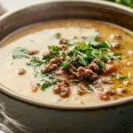 Sauna Suppe – Blitzrezept mit Hack & Käse First Image First Image