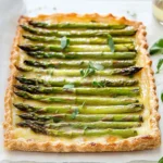 Spargel-Tarte mit grünem Spargel First Image First Image
