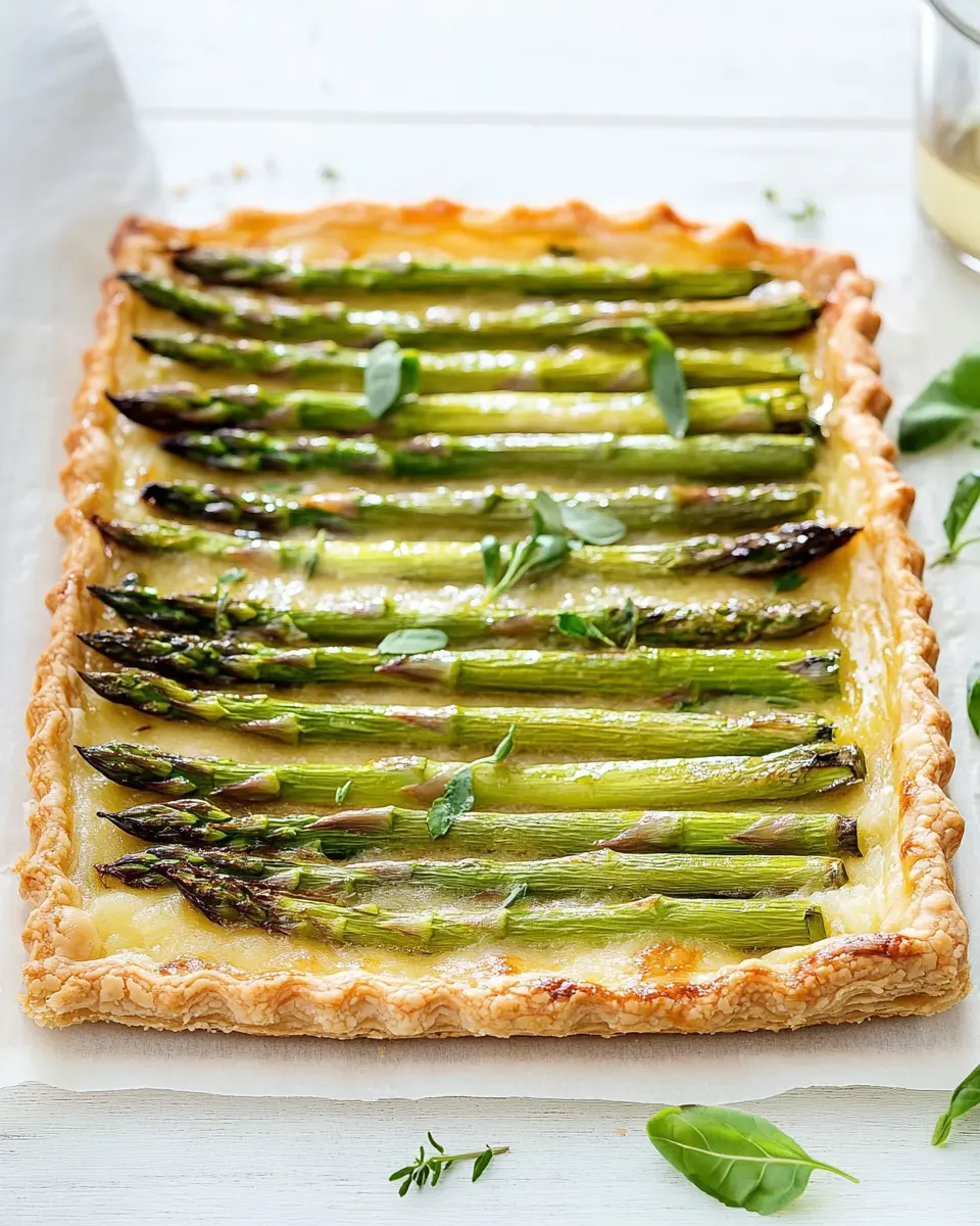 Spargel-Tarte mit grünem Spargel First Image First Image