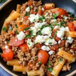 Hackfleischpfanne mit Kritharaki, Tomaten und Feta – Herzhaft, einfach, unwiderstehlich First Image First Image