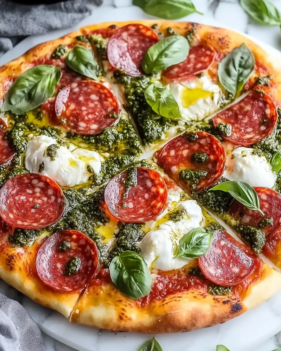 Salami Burrata Pizza mit Pesto: The Indulgent Homemade Delight 5 as0bzebmkb6khdvddqsu