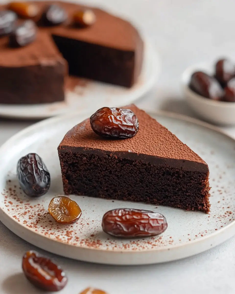 Saftiger Schoko Dattel Kuchen ohne Zucker First Image First Image