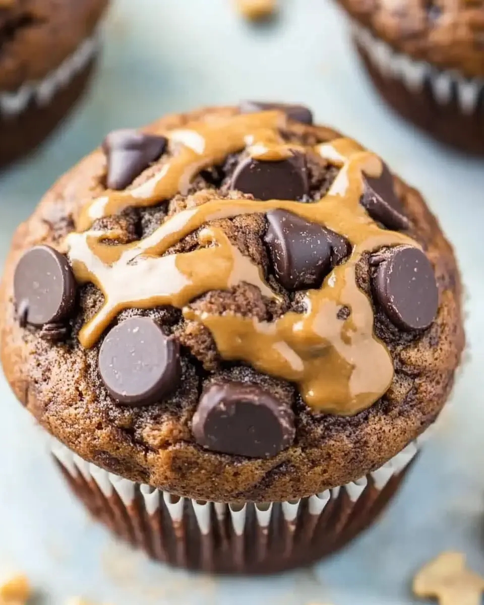 Gesunde Bananen Schoko Muffins mit Erdnussbutter First Image First Image
