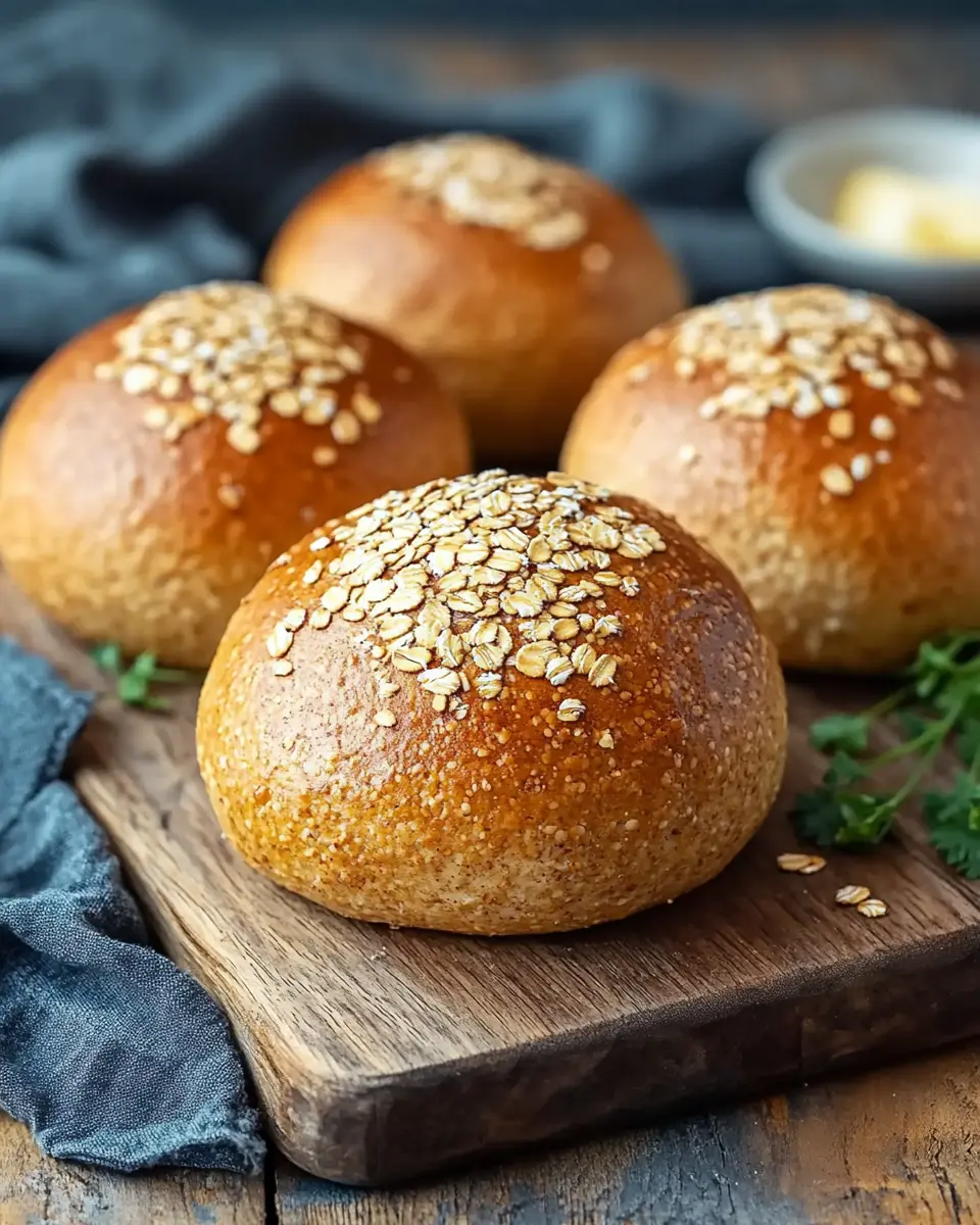 Haferflocken Vollkornbrötchen – Einfaches Rezept First Image First Image