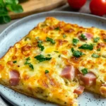 Herzhafter Ofenpfannkuchen mit Schinken und Käse First Image First Image