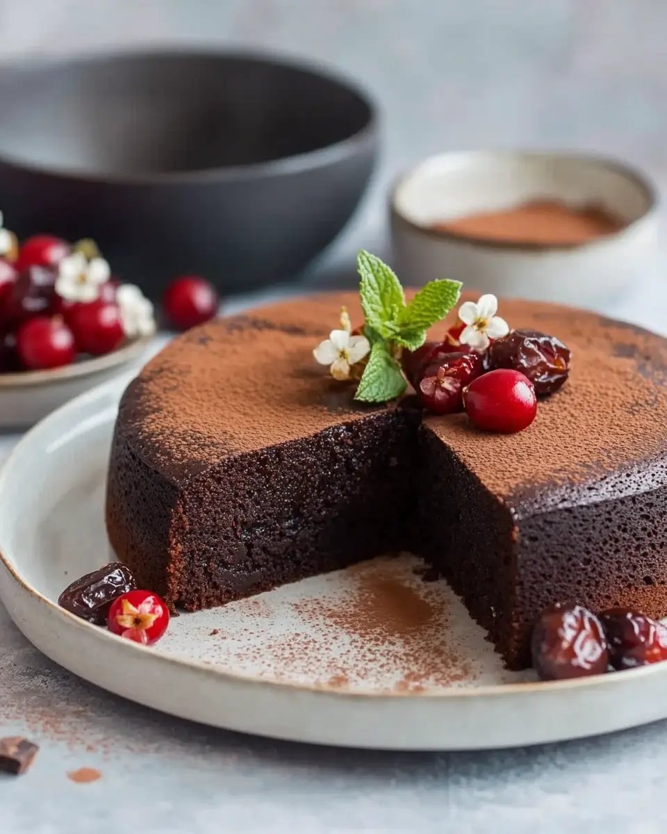 Saftiger Schoko Dattel Kuchen ohne Zucker – Gesundes Genussrezept First Image First Image