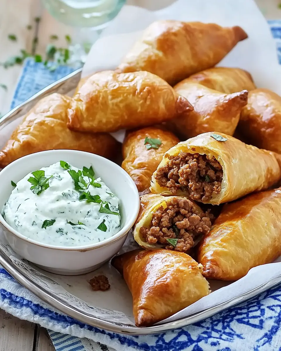 Piroggen mit Hackfüllung mit Gurken First Image First Image