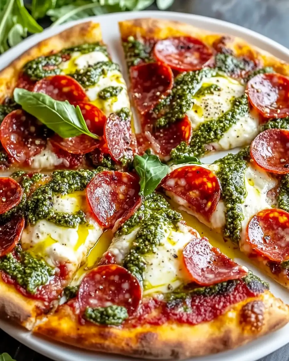 Salami Burrata Pizza mit Pesto: Irresistibly Cheesy Delight 5
