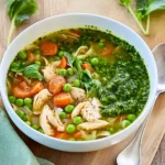 Hähnchen-Minestrone mit Erbsen-Pesto First Image First Image