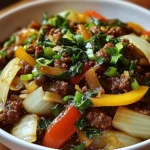 Asiatische Rinderhackfleisch-Kohl-Pfanne First Image First Image