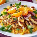 Orangen-Reis-Salat mit Chicorée und Hähnchenstreifen First Image First Image