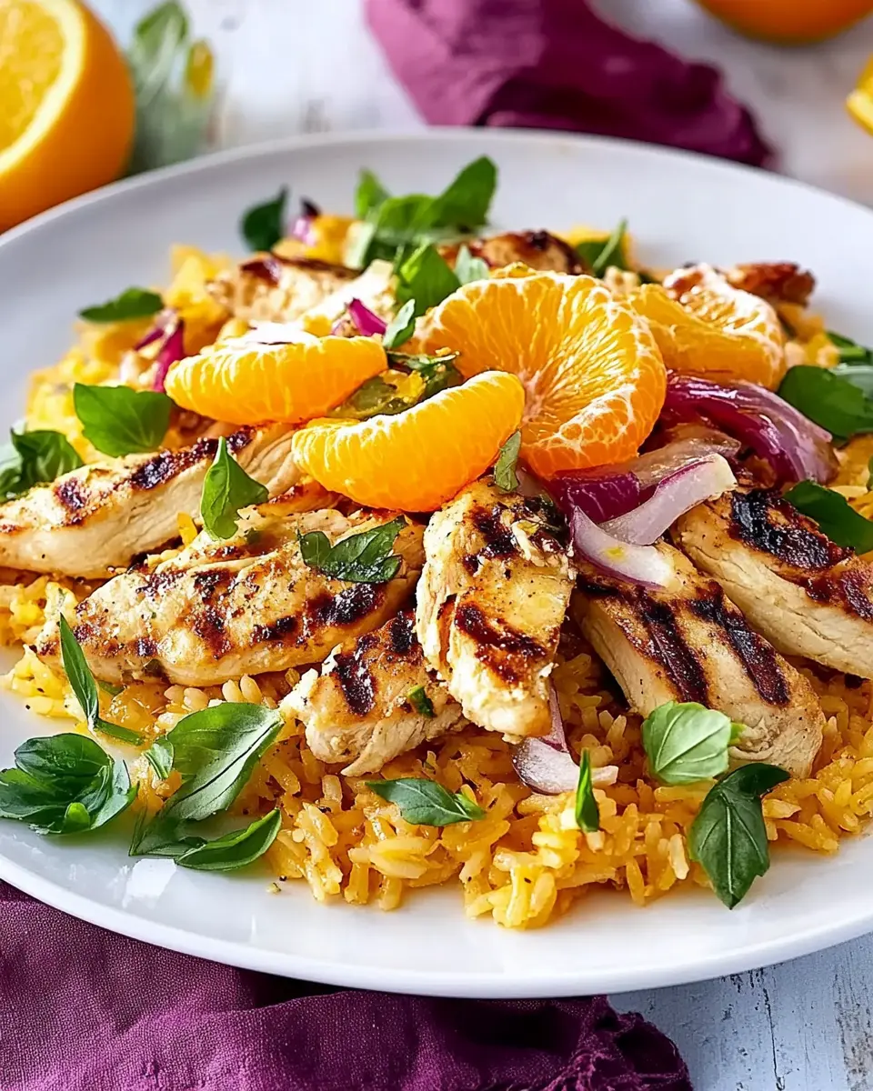 Orangen-Reis-Salat mit Chicorée und Hähnchenstreifen First Image First Image