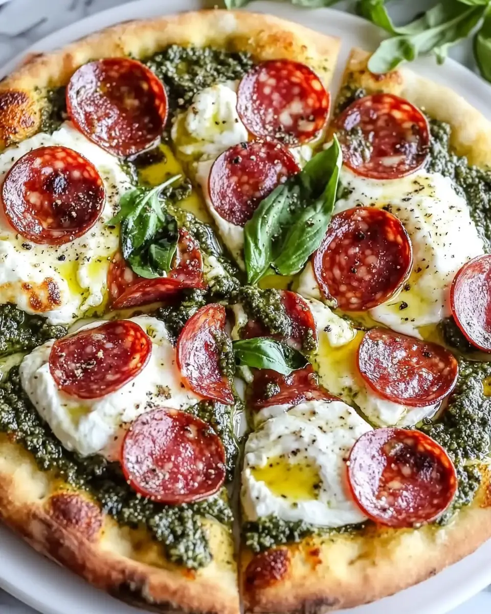 Salami Burrata Pizza mit Pesto: Irresistibly Cheesy Delight 6 oqqe62tg1faazt5mvg7h