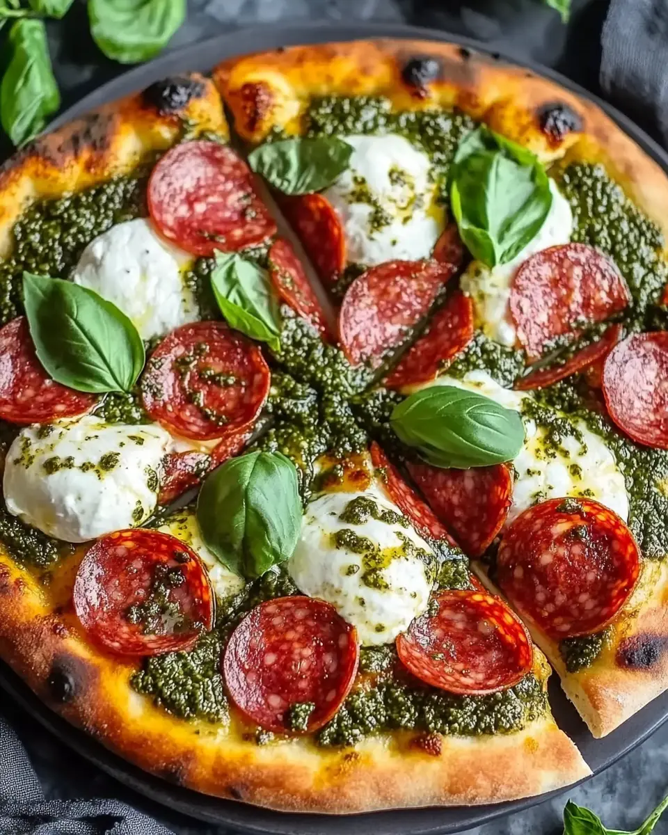 Salami Burrata Pizza mit Pesto: Irresistibly Cheesy Delight 6