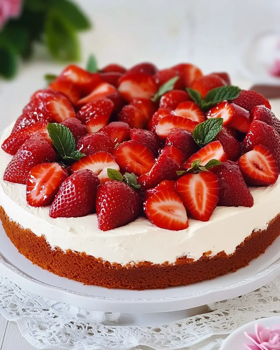 Erdbeerkuchen mit Mascarpone First Image First Image
