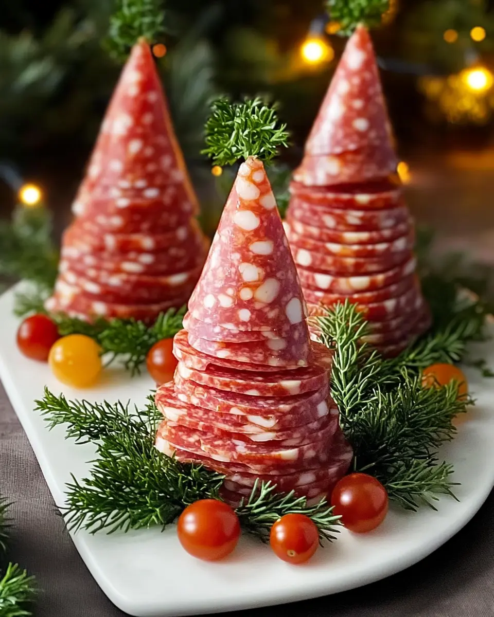Festliche Salami-Weihnachtsbäume First Image First Image