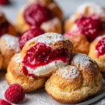 Herz Choux au Craquelin: Knusprige Windbeutel mit Himbeer-Vanille-Füllung First Image First Image