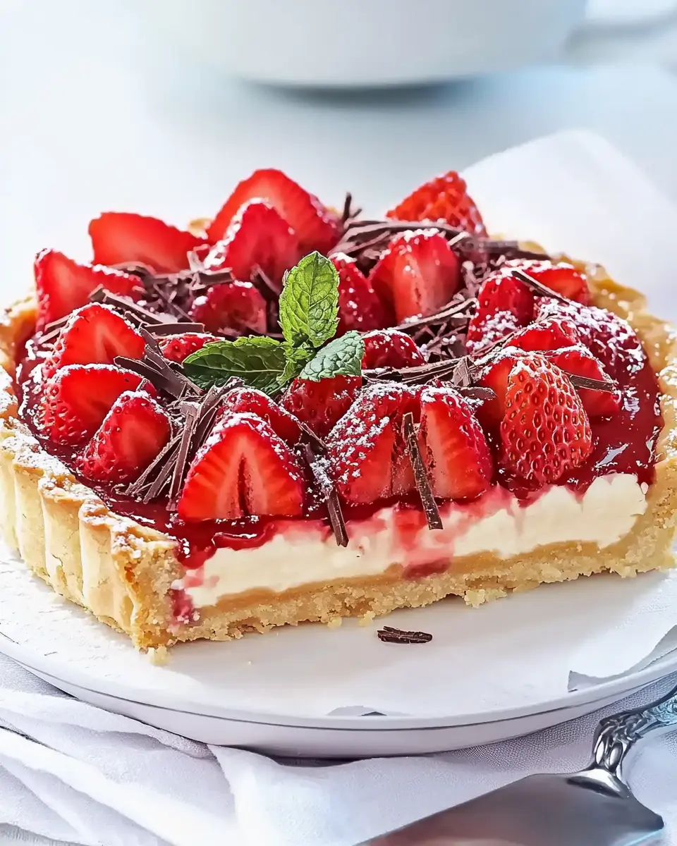 Stracciatella-Torte mit Erdbeeren First Image First Image