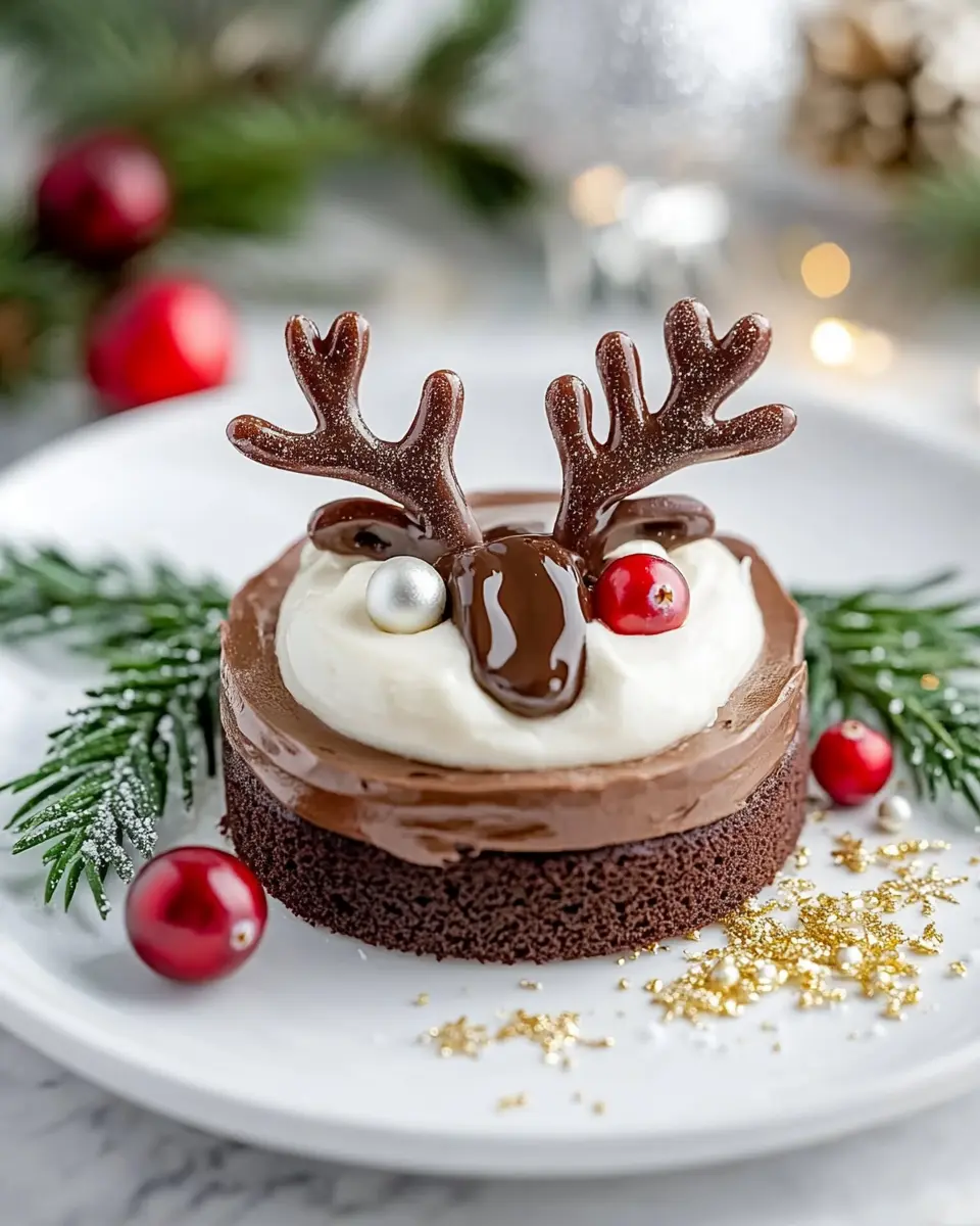 Rentier-Dessert zu Weihnachten First Image First Image
