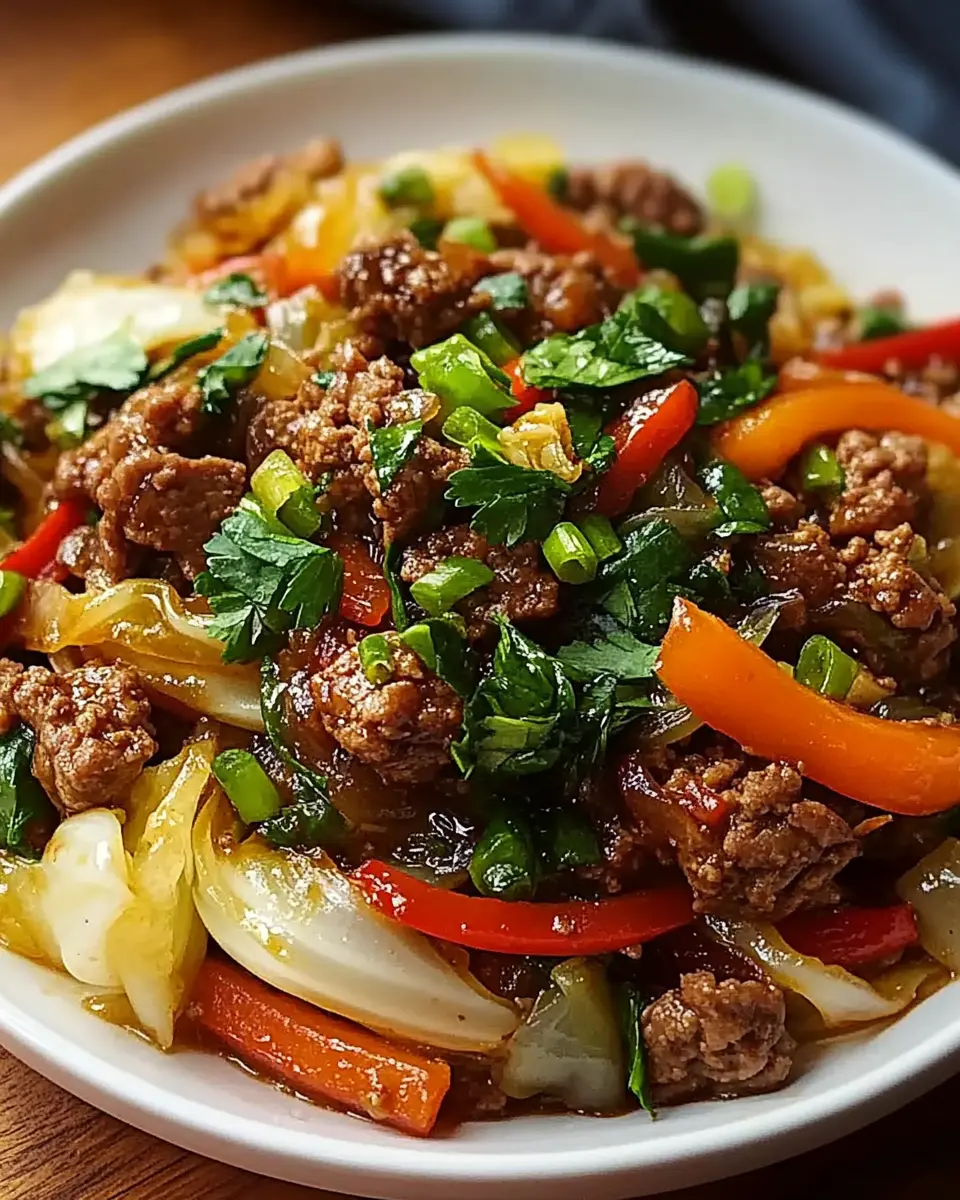 Asiatische Rinderhackfleisch-Kohl-Pfanne: Flavorful & Easy Delight 7