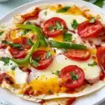 Schnelle Tortillapizza aus der Pfanne First Image First Image