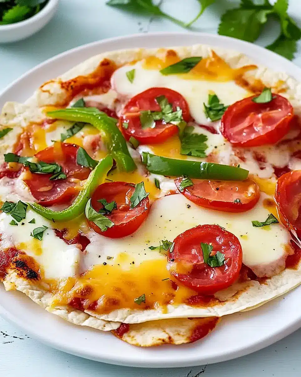 Schnelle Tortillapizza aus der Pfanne First Image First Image