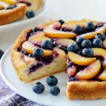 Sommerlicher Nektarinen-Kuchen mit Blaubeeren First Image First Image