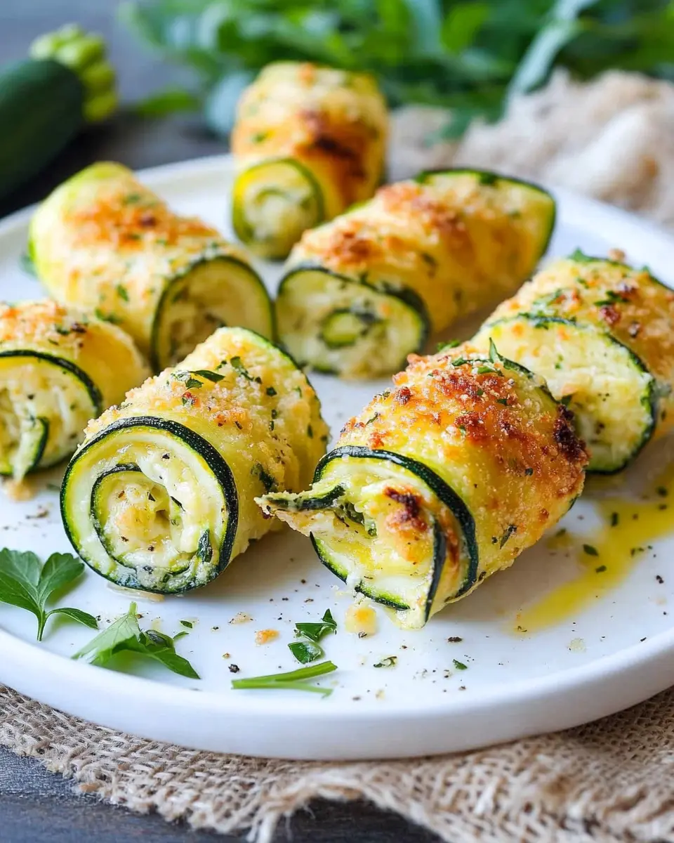 Zucchiniröllchen aus der Heißluftfritteuse: Saftig, knusprig und so lecker! First Image First Image