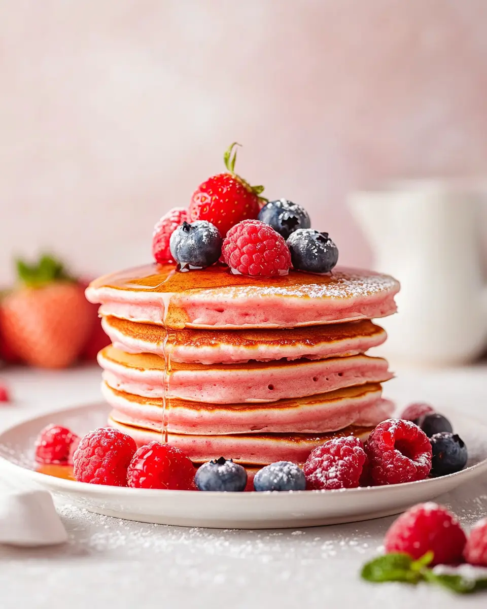 Pink Pancakes mit Beeren First Image First Image