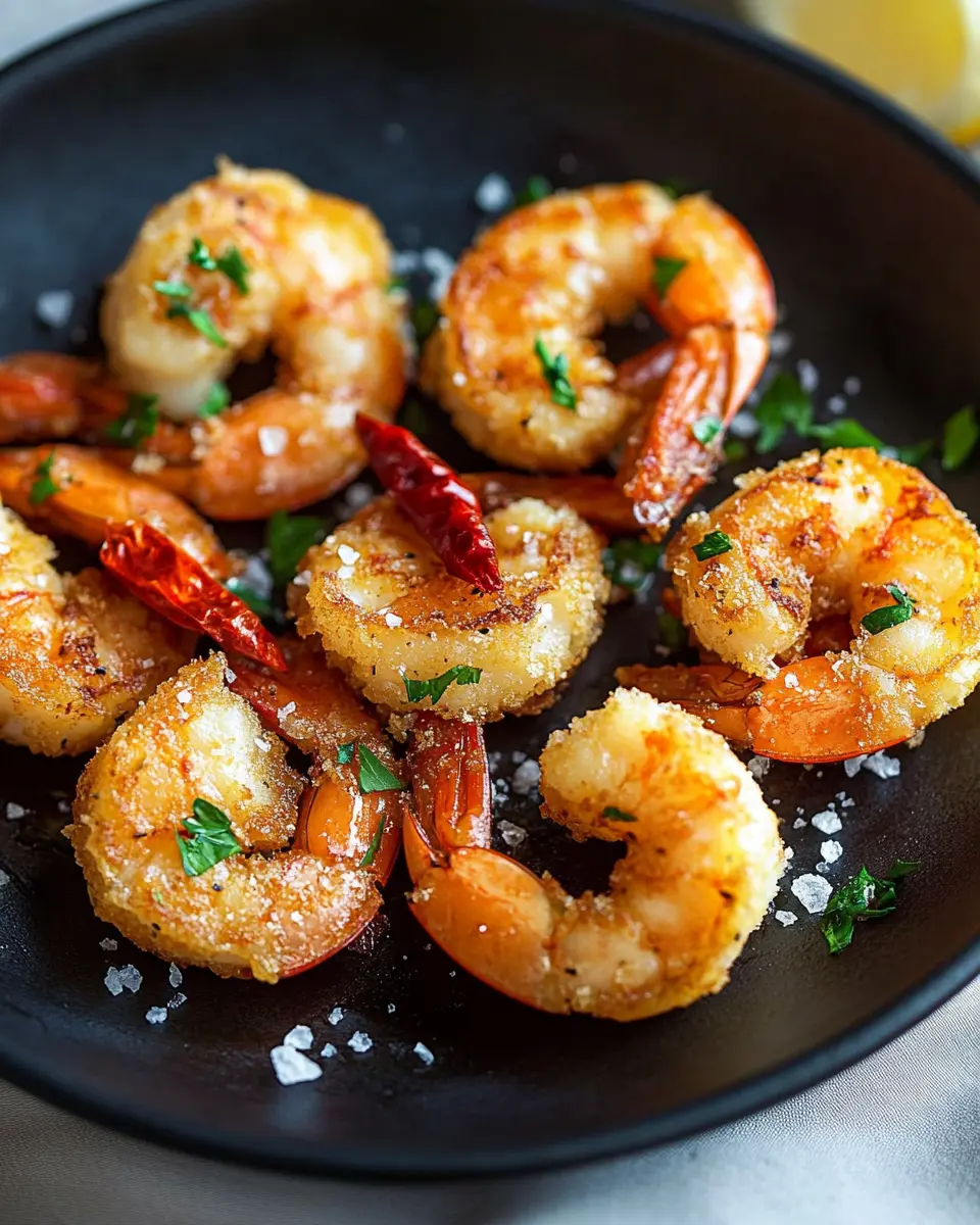 Gebratene Scampi mit Chili Knoblauch Salz First Image First Image