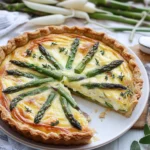 Spargelquiche mit weißem und grünem Spargel First Image First Image