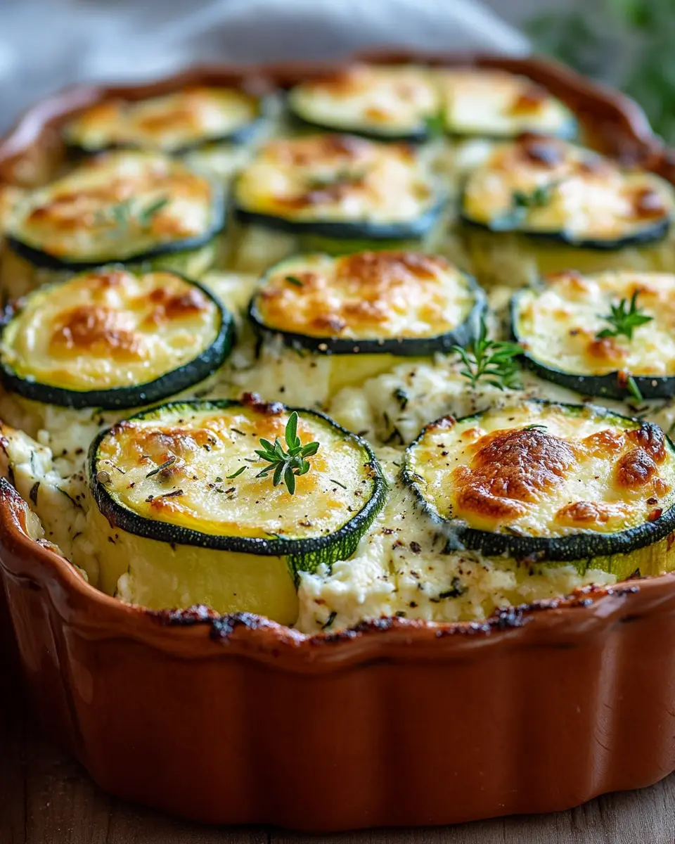 Zucchini-Auflauf mit Hüttenkäse und Parmesan First Image First Image