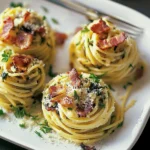 Spaghetti-Nester mit Speck First Image First Image