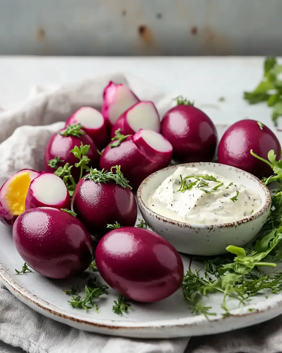 Rote Rüben Eier: Colorful Easter Delight with Zesty Dip 5