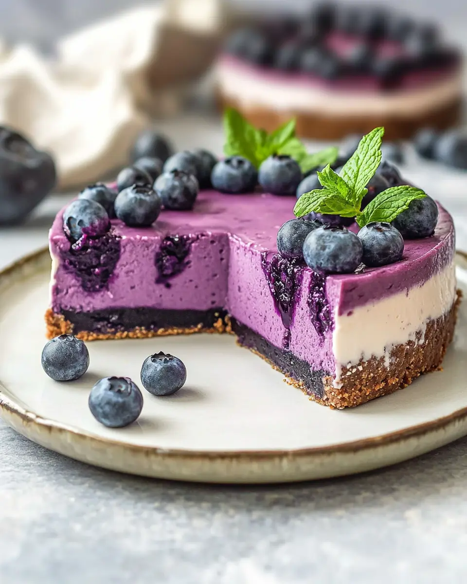 Gesunder Blaubeerkuchen ohne Backen First Image First Image