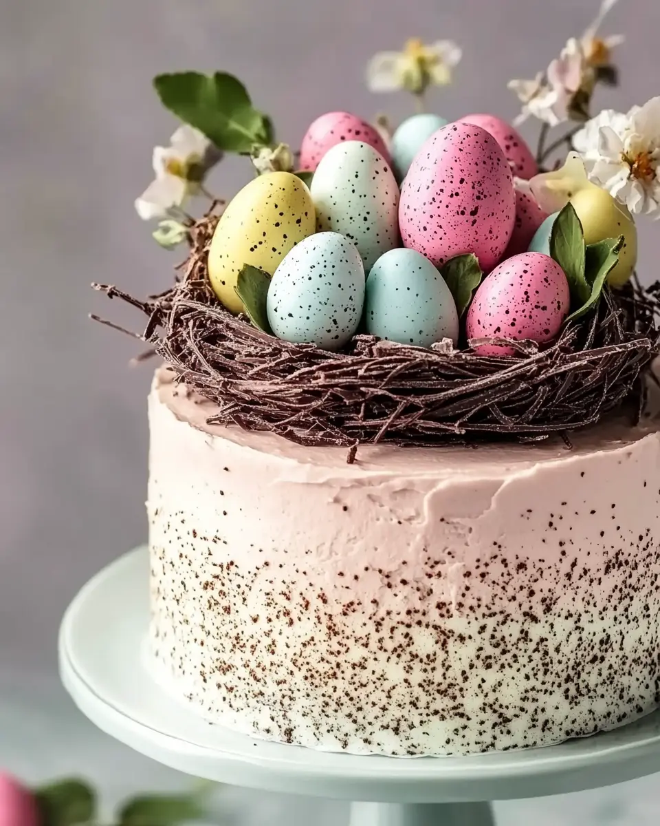 beste Osterrezept: Gesprenkelte Ostertorte mit Schoko-Nest 7