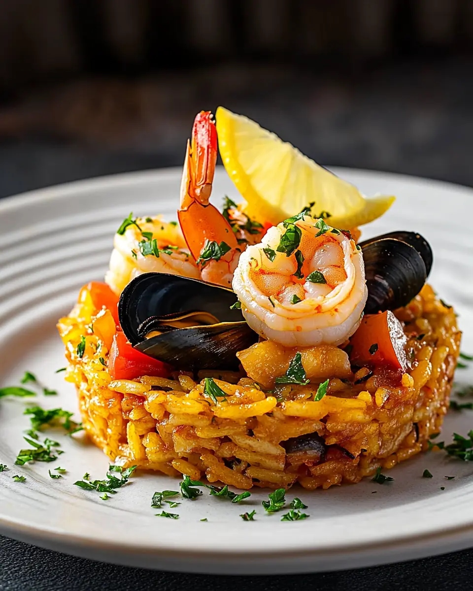 Paella-Törtchen mit Meeresfrüchten First Image First Image