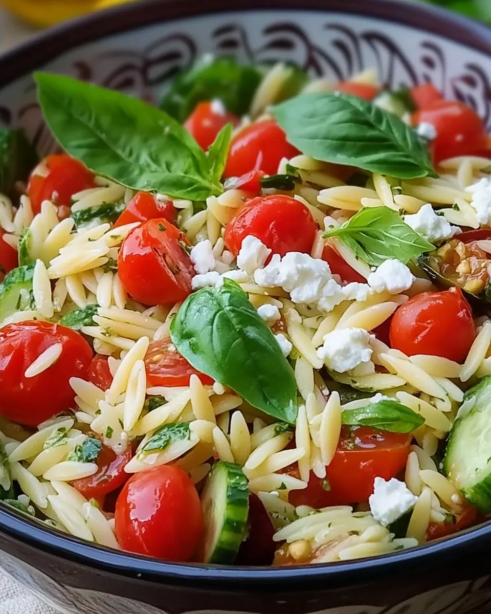Italienisches Orzo Salat – Frischer Nudelsalat mit mediterranem Flair First Image First Image