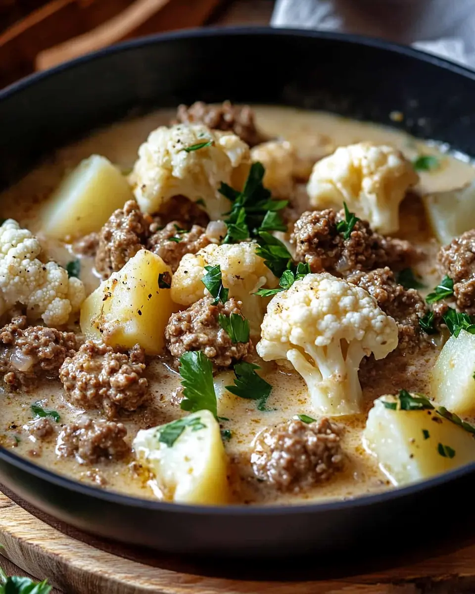 Cremige Hackfleisch-Pfanne mit Blumenkohl & Kartoffeln: Comfort Made Easy 6 oudekoziuj1ihfdv07cp