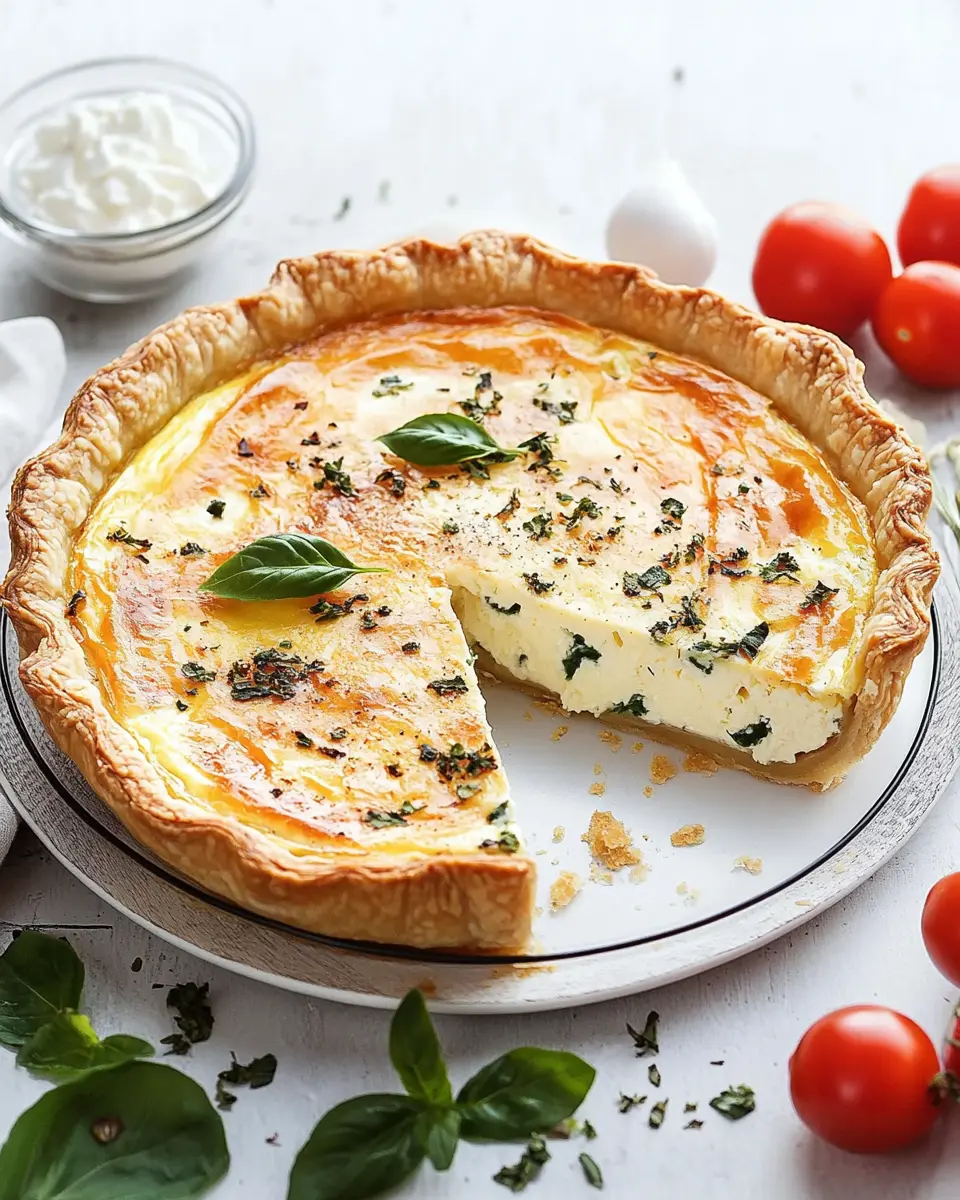 Weiße Käse Quiche mit Croissant-Boden First Image First Image