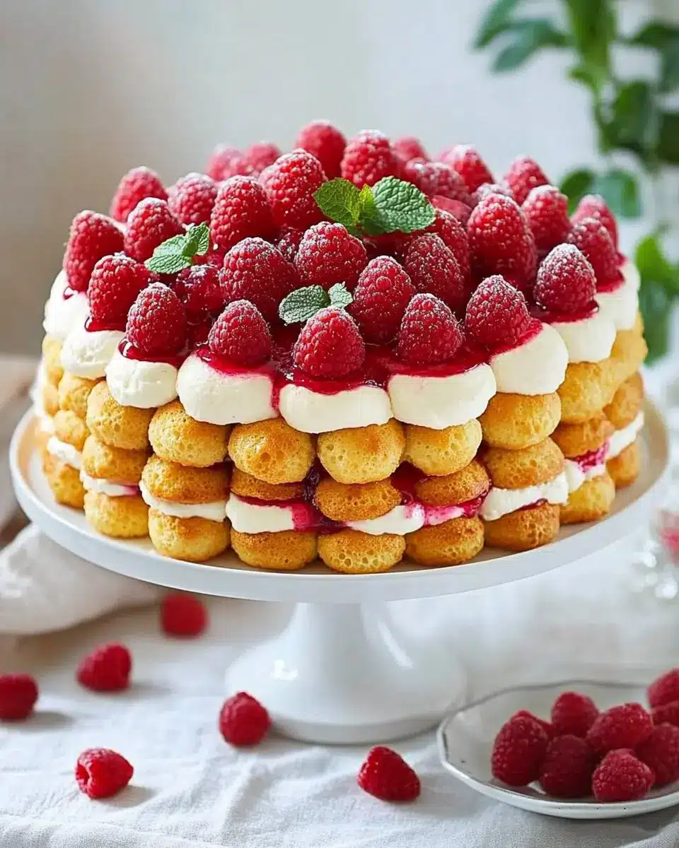 Windbeuteltorte mit Himbeeren ganz einfach gemacht First Image First Image
