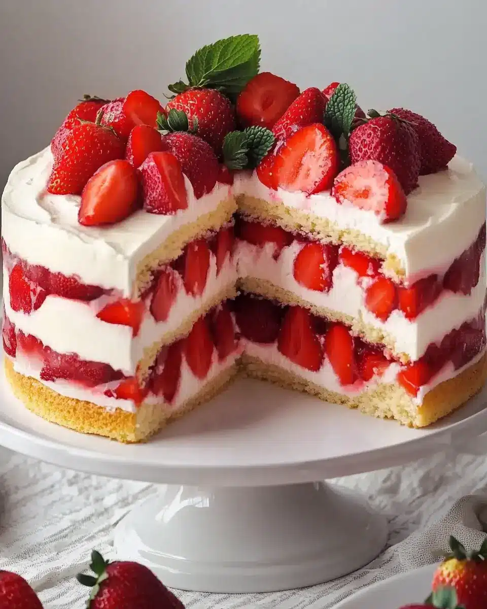 Erdbeertorte Rezept – Cremige Sommertorte mit Erdbeeren First Image First Image