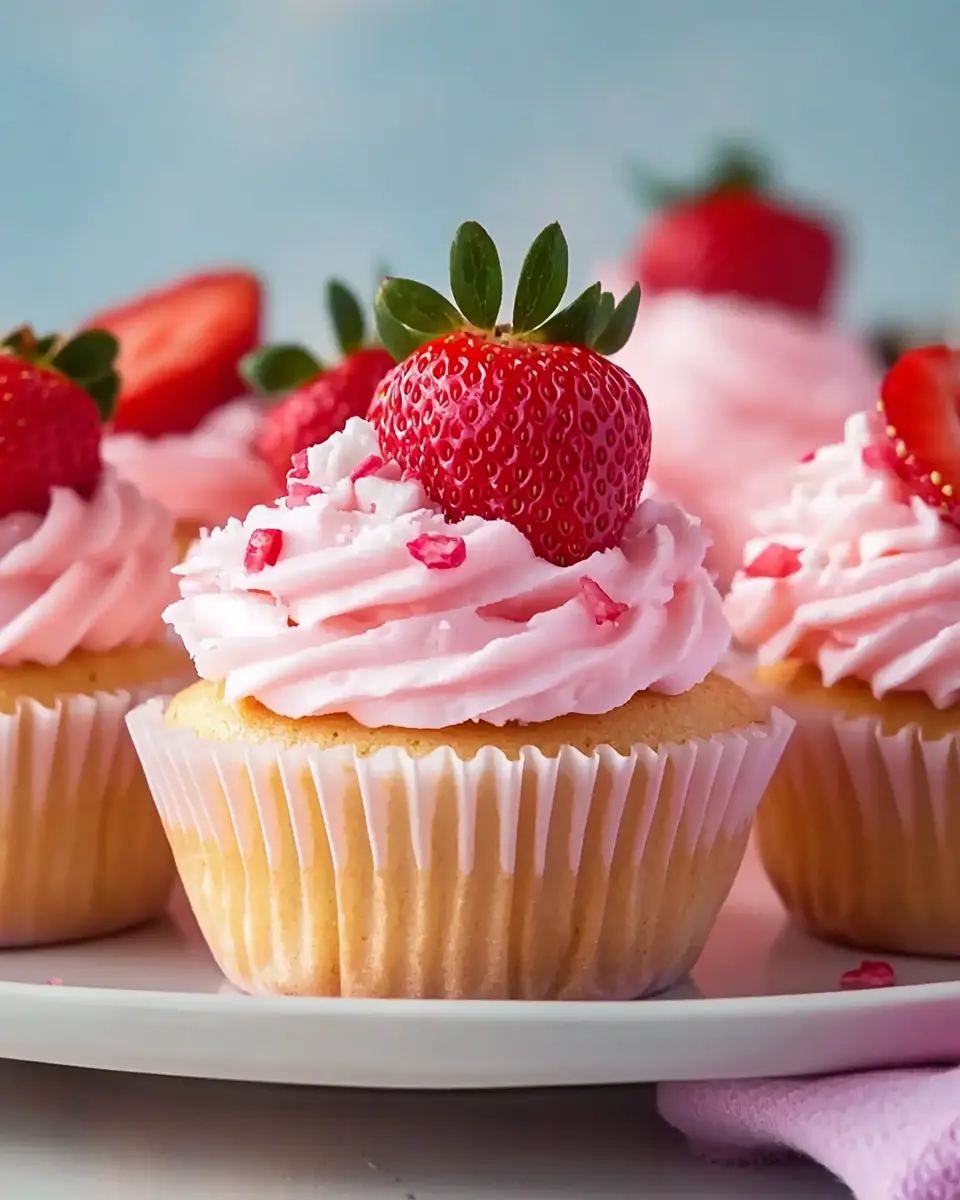 Cupcakes mit Erdbeeren – Bestes einfaches Rezept First Image First Image