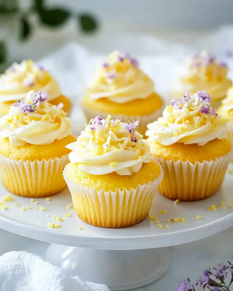 Zitronen Cupcakes mit Holunderblütencreme – Bestes Rezept First Image First Image