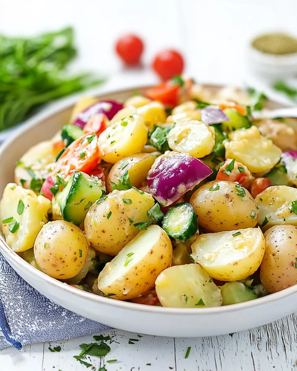 Dänischer Kartoffelsalat Rezept mit würzigem Senfdressing First Image First Image